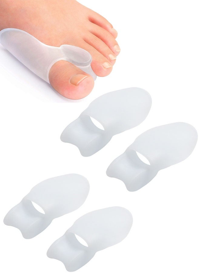 4 قطع من وسادات حماية إبهام القدم، تتضمن وسادات تصحيح إبهام القدم مع فاصل، ودرع جل لتخفيف آلام القدم، والمسامير، ومسامير القدم - شفاف - Image 1